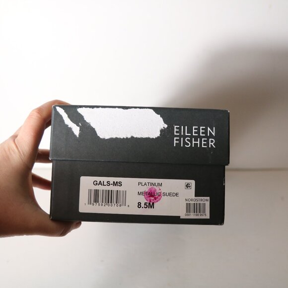Eileen Fisher Moddie Metallic Suede Slingback Block Heel  Eileen Fisher Gals Slingback Metallic Suede Pump 8.5 Platinum Block Heel Comfort